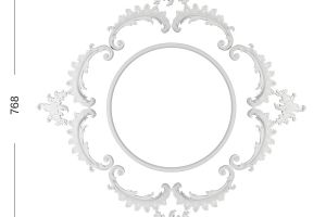 Розетка потолочная RODECOR Рококо 87051RC из полимерного гипса