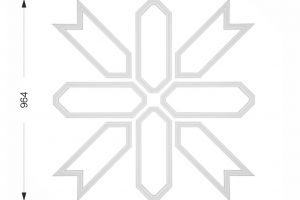 Розетка потолочная RODECOR Ар-Деко 87407AR 964*964 мм из полимерного гипса