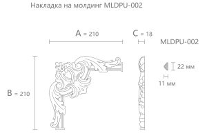 Декоративный элемент Stavros MLDPU-2U-1.1 из полиуретана