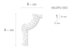 Декоративный элемент Stavros MLDPU-3U-2.1L из полиуретана