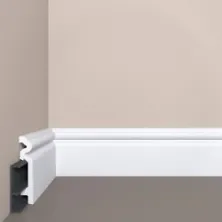Плинтус напольный Bello Deco XPS П14 из полистирола с монтажной планкой