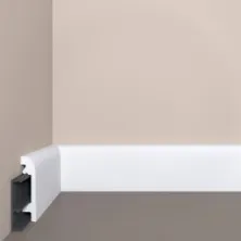 Плинтус напольный Bello Deco XPS П16 из полистирола с монтажной планкой