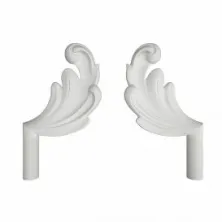 Окончания к молдингу RODECOR Рококо 05011CN из гипса (120*70*13 мм) пара