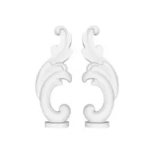 Окончания к молдингу RODECOR Рококо 05001RC из гипса (80*30*12 мм) пара