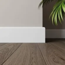 Плинтус белый напольный UltraWood Base 8012 p из ЛДФ (2000x80x12 мм)